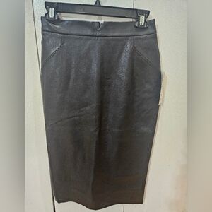 Zara Black Faux Leather Pencil Skirt